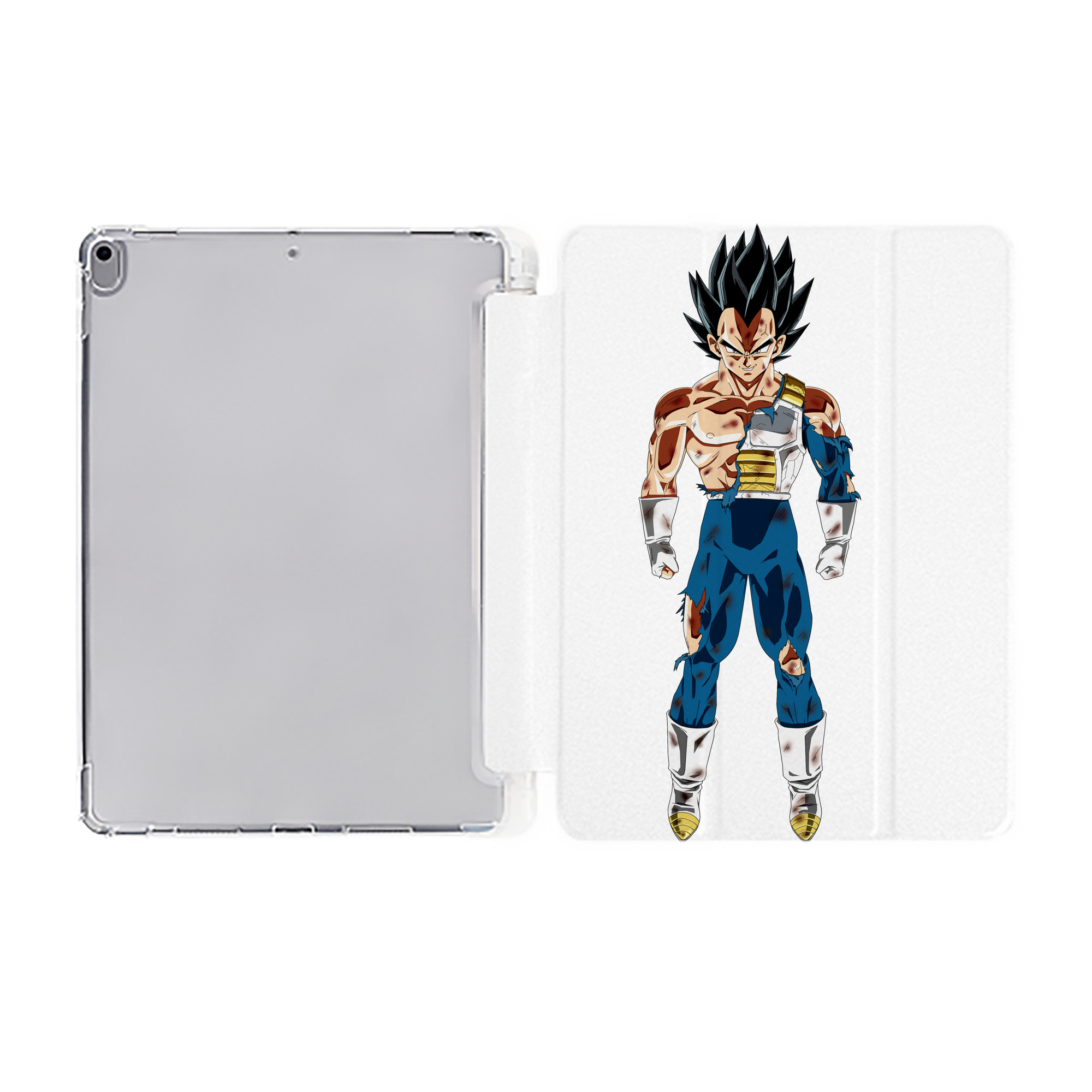 （画像用） ドラゴンボール ベジータ四世（Bejīta Yonsei）DRAGON BALL Vegeta IV IPad ケース ペン収納付き 三つ折りスタンド PUレザー×シリコン 対応機種9.5/10.5/10.9インチ